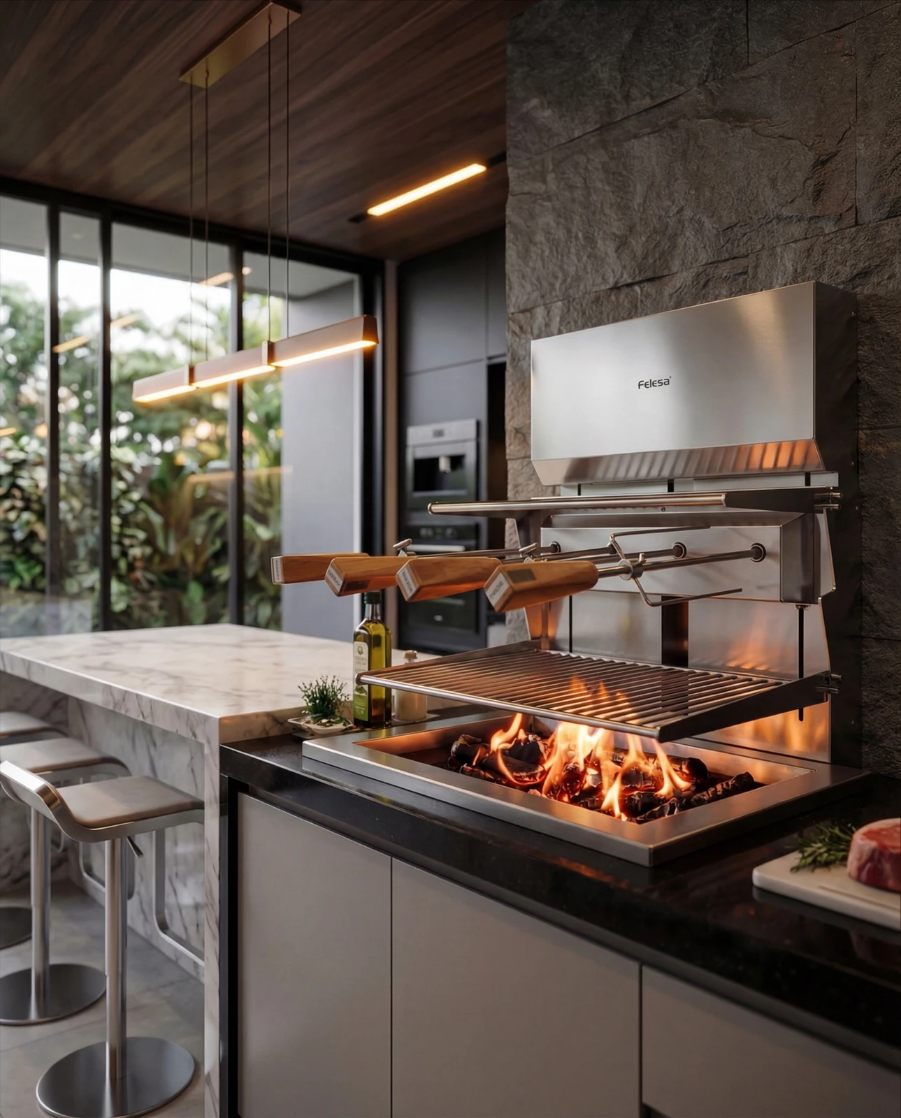 Ambiente Churrasqueira a Carvão